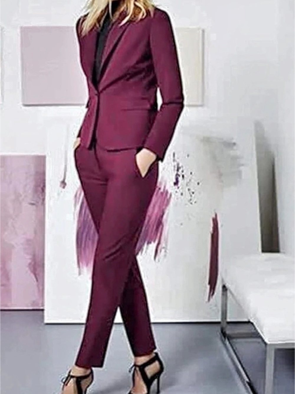 Burgundy Pantsuit